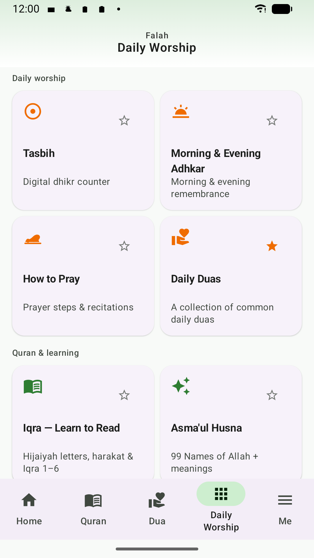 Falah daily worship